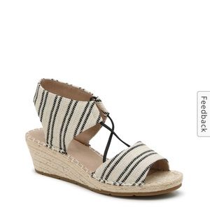 Eileen Fisher Agnes Striped Espadrille Sandals Wedges Size 10